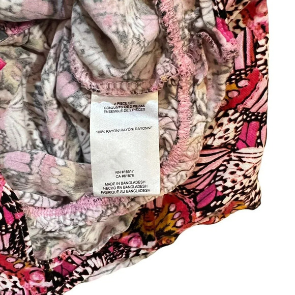 Vince Camuto Girls Outfit Set Size 8 Butterfly Wings Pattern Shorts Blouse Pink - Picture 6 of 7
